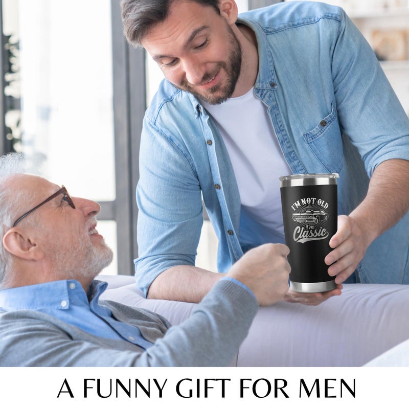 TEEBIM Gifts for Men - Birthday Gifts for Men - Birthday Gift for Grandpa, Him, Dad, Husband, Uncle - Fathers Day Gift - 40th, 50th, 60th, 70th Mens Present Ideas - 20 Oz Stainless Steel Tumbler - Image 3